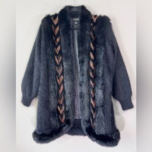 Venesha Vintage Genuine Angora and Mink Fur Coat — EUC